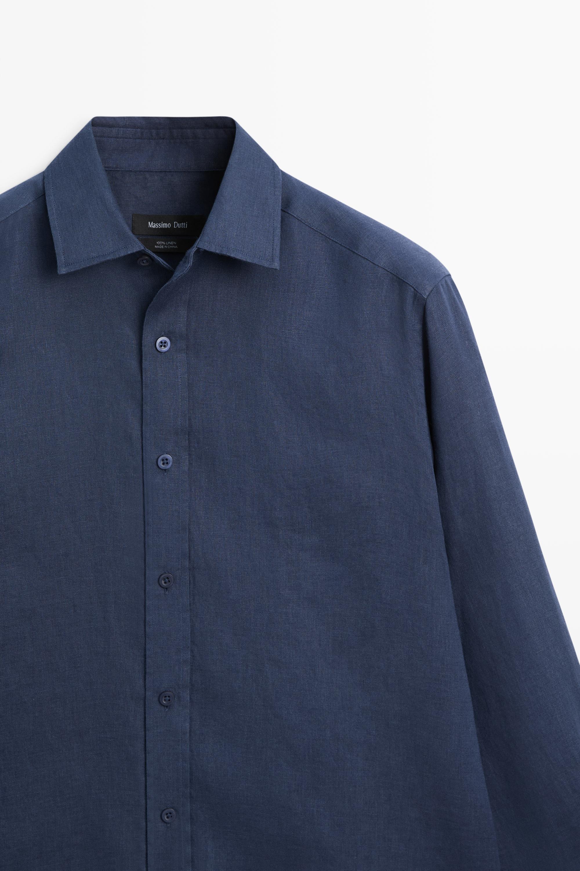 Slim fit 100% linen shirt